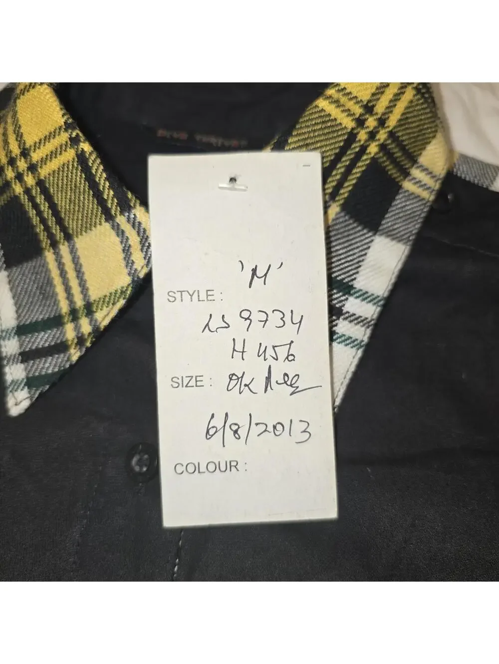 Dead Threads Women's Black Yellow Tartan Plaid Punk Blouse Sz M Collared Alt - Picture 7 of 12